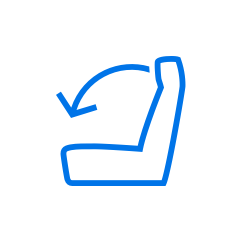 Піктограма складаного сидіння синього кольору